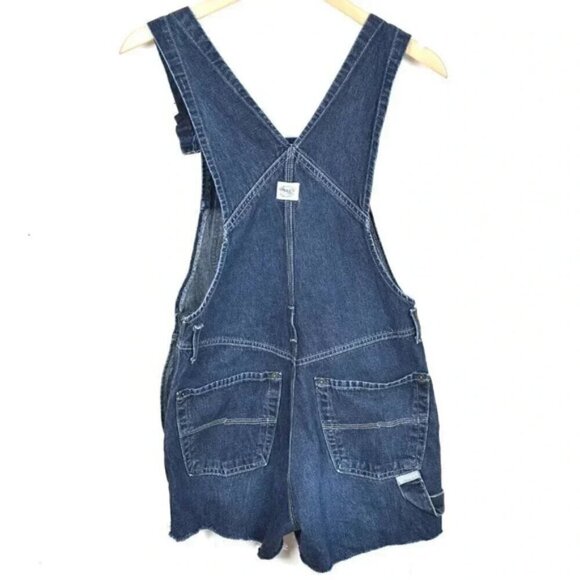 Vintage Y2K Silver Jeans Denim Short Overalls Shortalls Size 3 26-27 - Picture 3 of 7